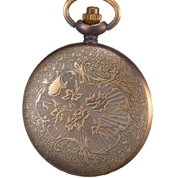 Etched Bronze Distinguished Indigenous Man Quartz Pocket Watch. - Picture 6 of 6
